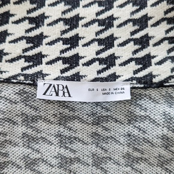 ZARA Black & White Jersey Knit Coat - Picture 7 of 16